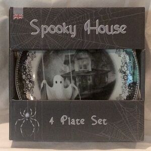 Spooky House Halloween Appetizer Plates - Set of 4 plates